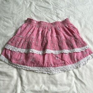 LOVE SHACK FANCY PINK MINI SKIRT SZ. S